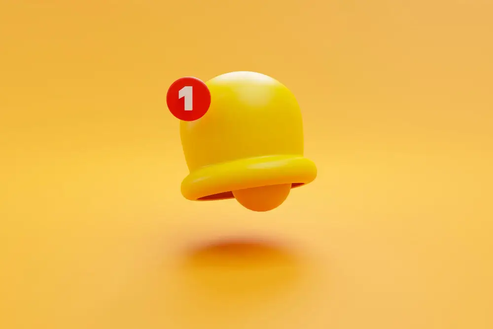 figura 3d de um sino amarelo 